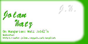 jolan watz business card